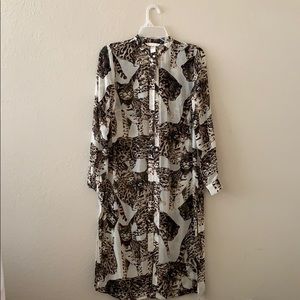 H&M Sheer Animal Print Long Blouse